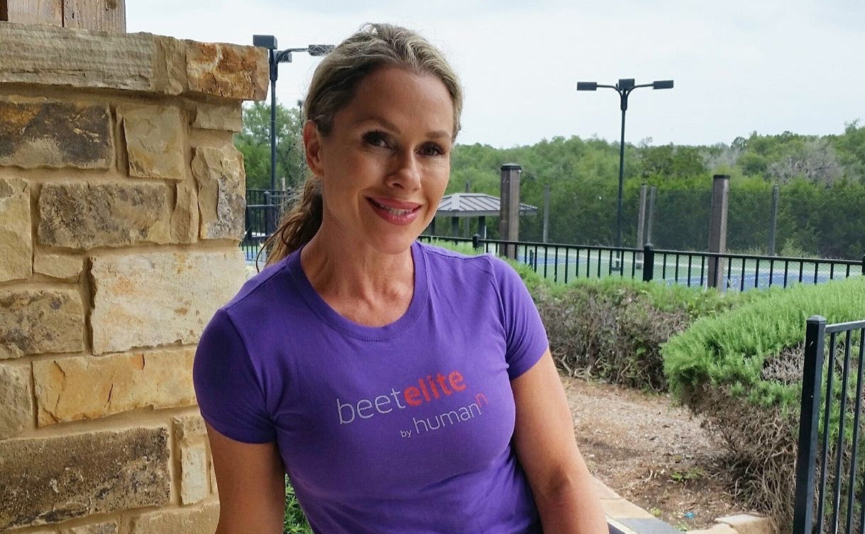 Monica Brant wearing BeetElite shirt