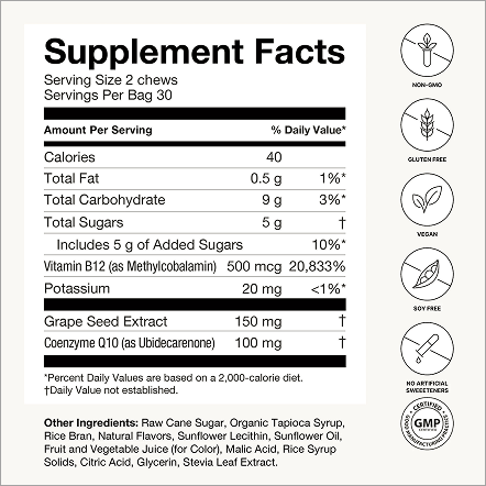 SuperGrapes® Heart Chews + CoQ10