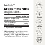 Supplement Facts label for SuperBerine