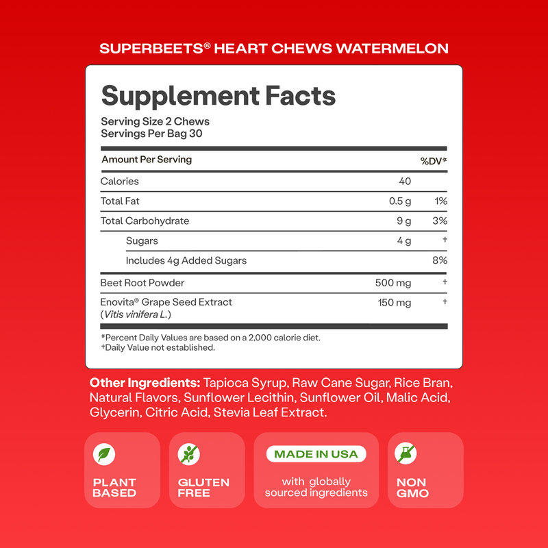 SuperBeets® Watermelon Heart Chews