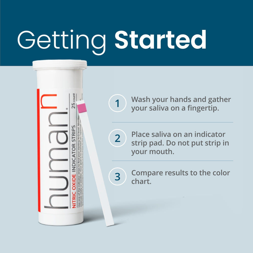 Nitric Oxide Indicator Strips bottle with use instructions