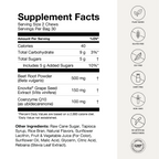 Supplement Facts label for Heart Chews