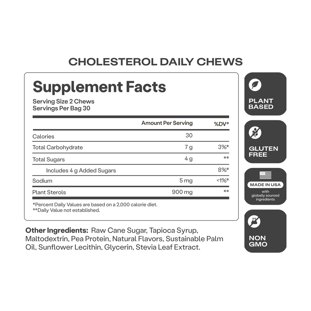 Cholesterol Daily Chews Supplement Facts