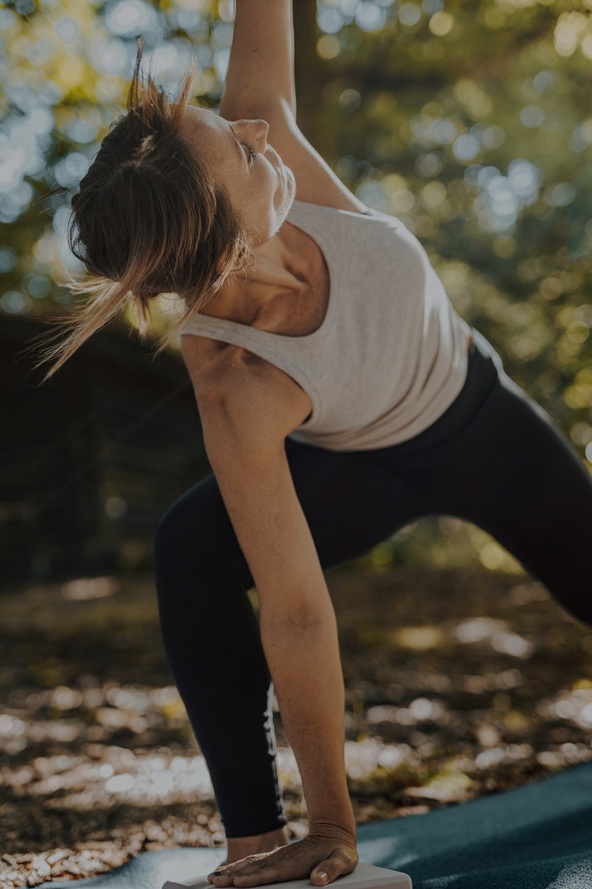 Woman stretching outdoors
