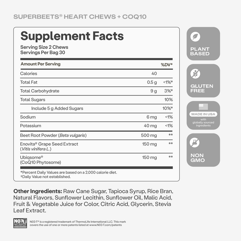 SuperBeets® Heart Chews + CoQ10