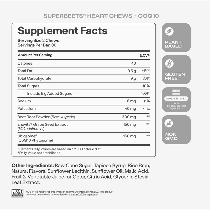 SuperBeets® Heart Chews + CoQ10