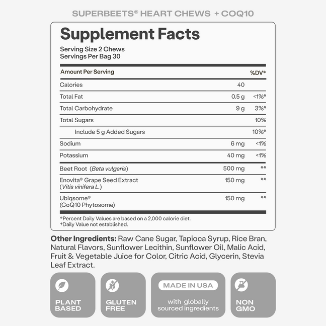 SuperBeets® Heart Chews + CoQ10