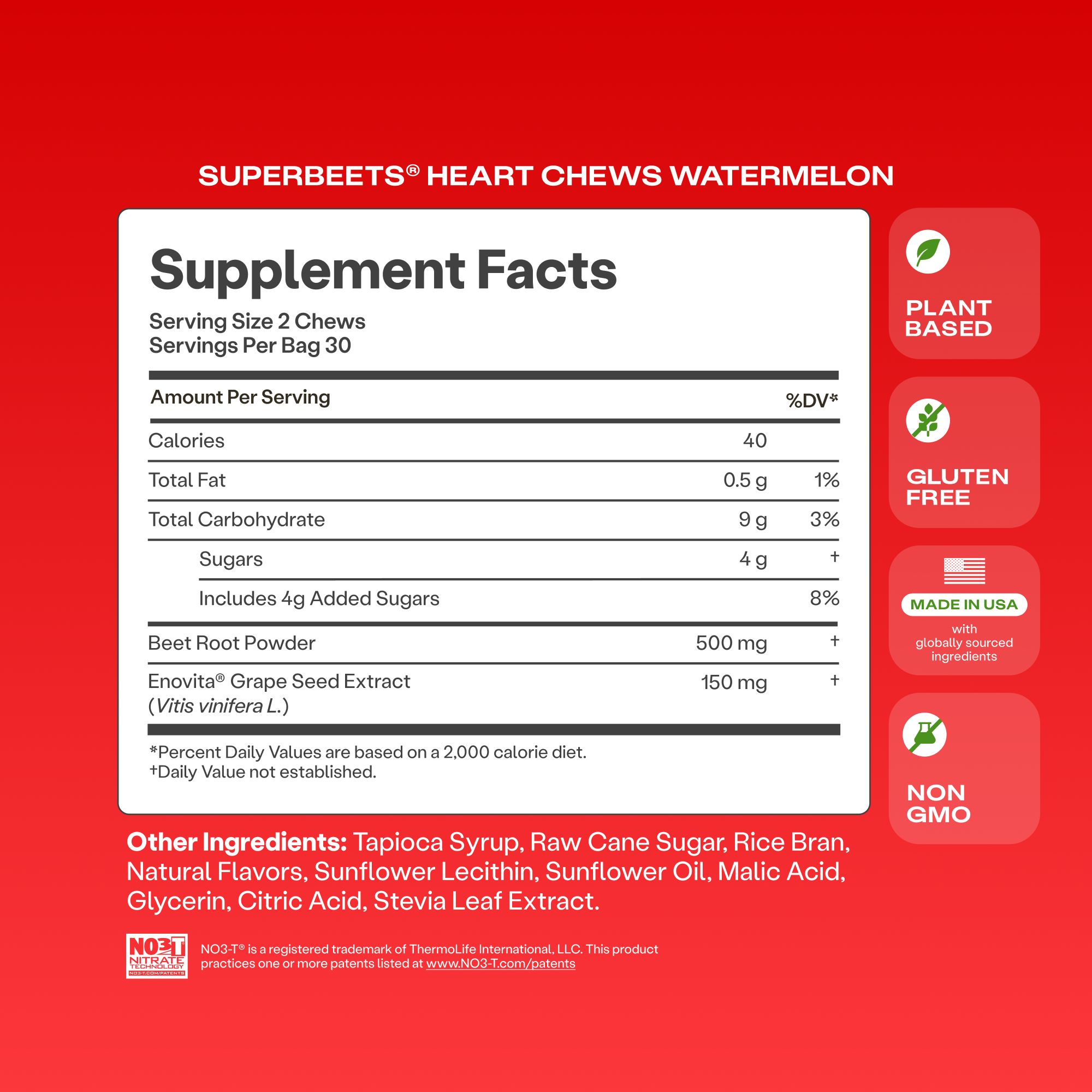 SuperBeets® Watermelon Heart Chews