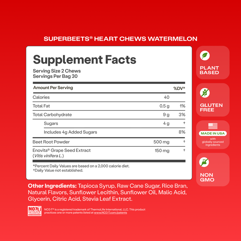 SuperBeets® Watermelon Heart Chews