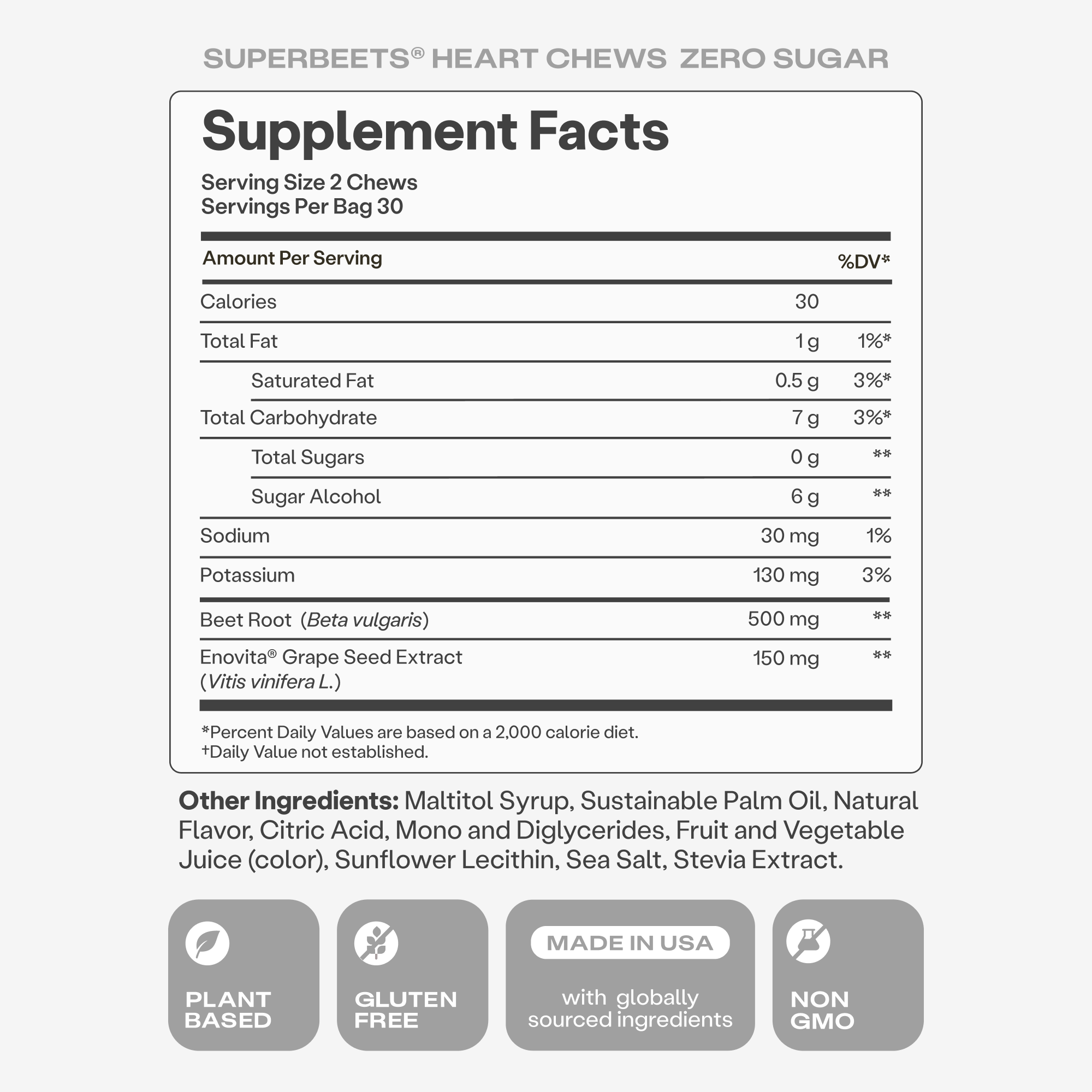 SuperBeets® Heart Chews Zero Sugar