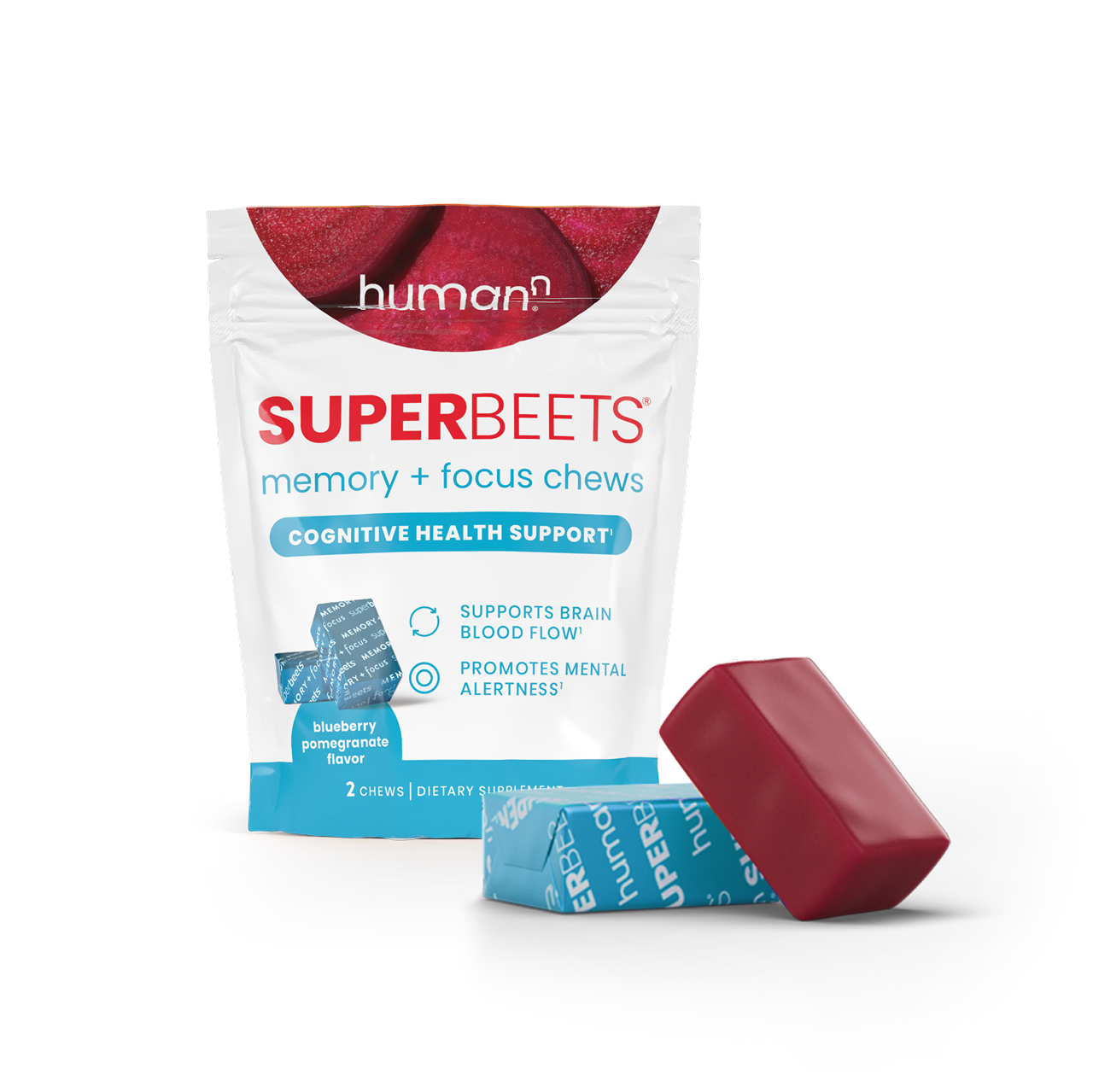 SuperBeets Memory & Focus Chews sample bag