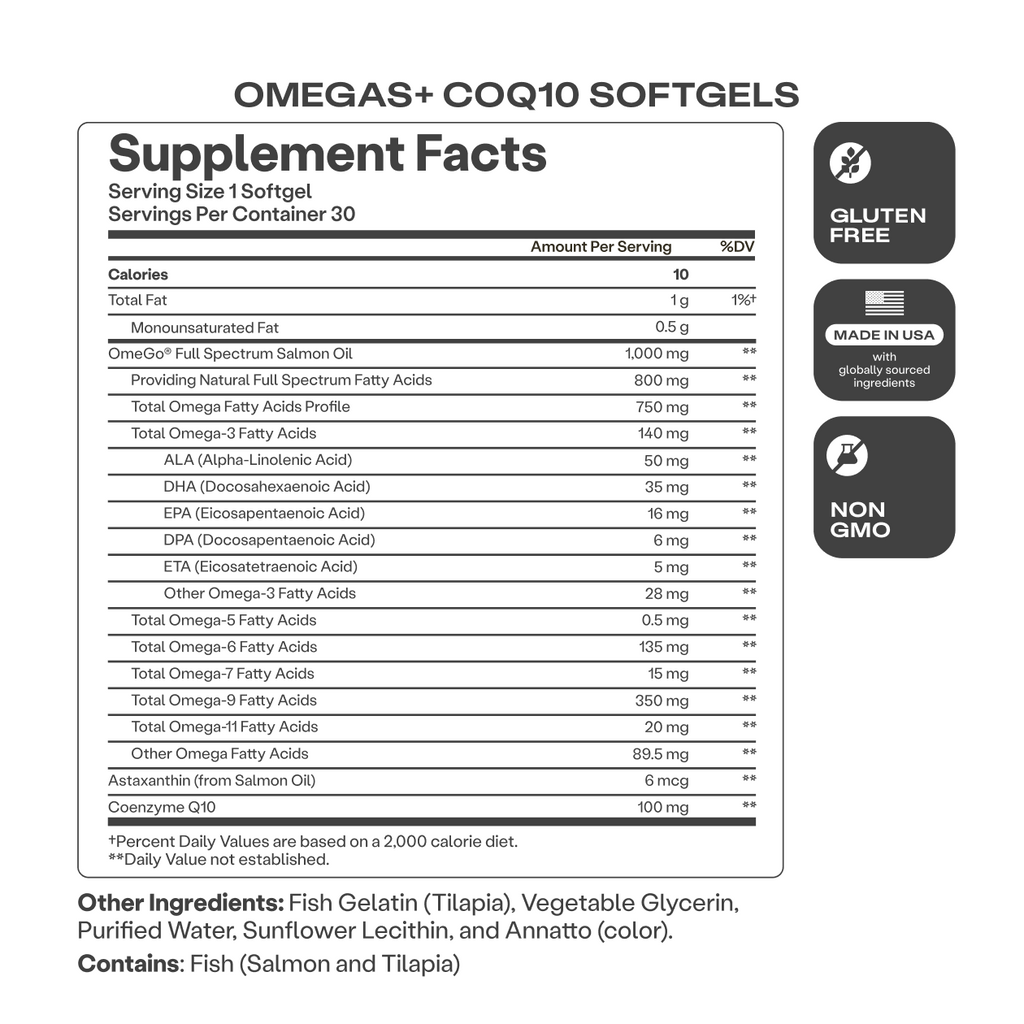 Omegas + CoQ10 Softgels