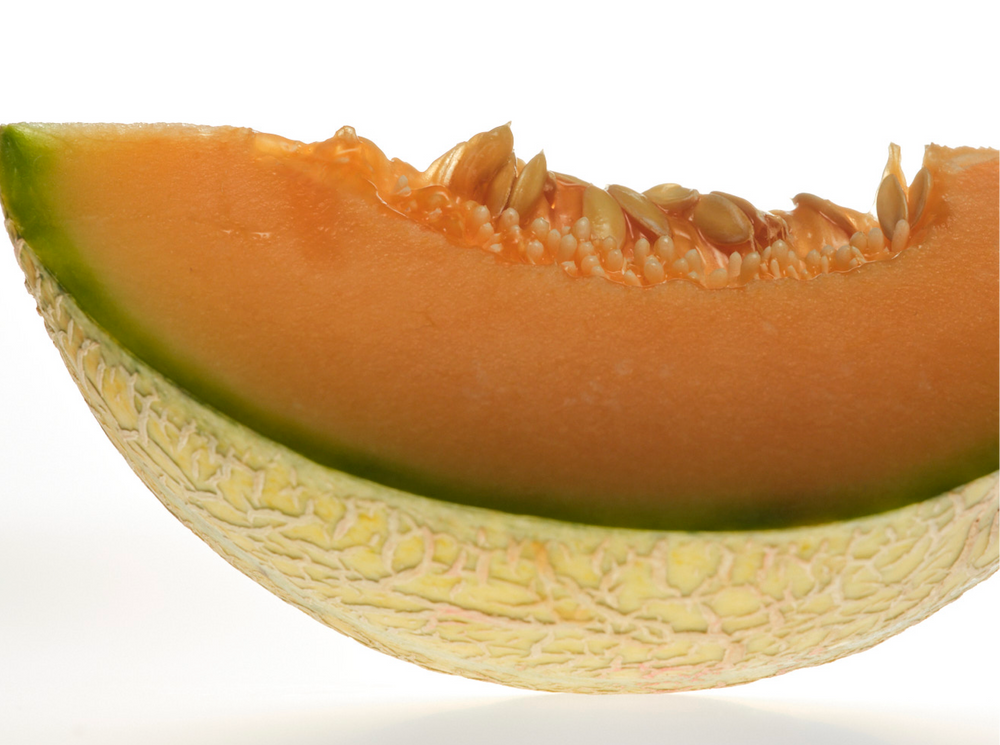 close up of a sliced melon