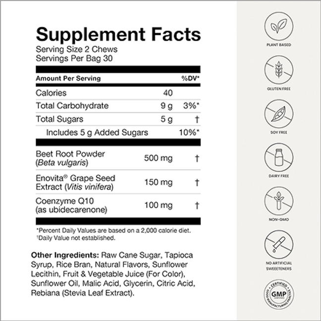 SuperBeets®  Heart Chews + CoQ10