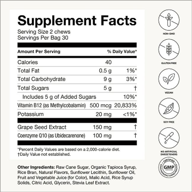 SuperGrapes® Heart Chews + CoQ10