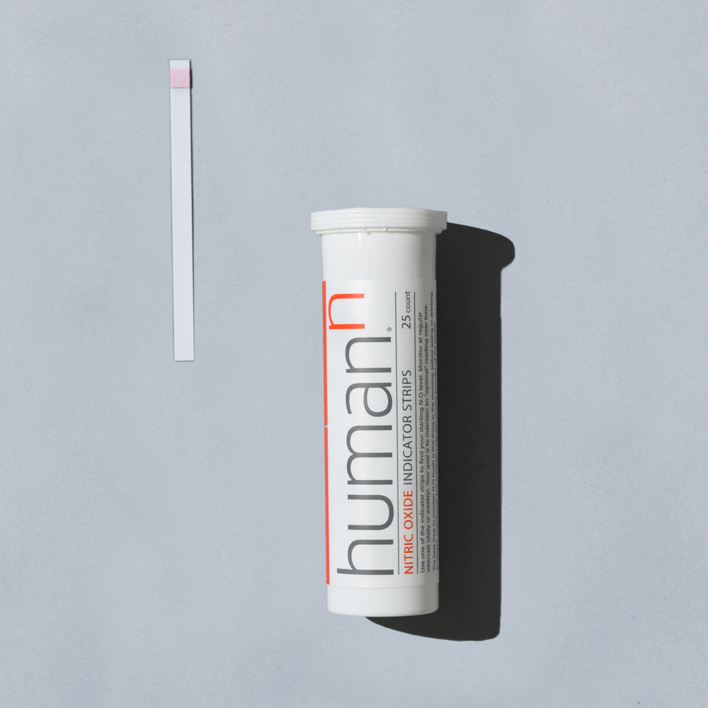 Nitric Oxide Indicator Strips bottle and strip